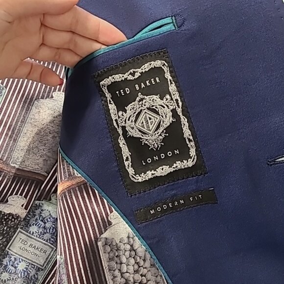 Ted Baker London blue suit jacket size 36 regular NWT - Picture 9 of 9